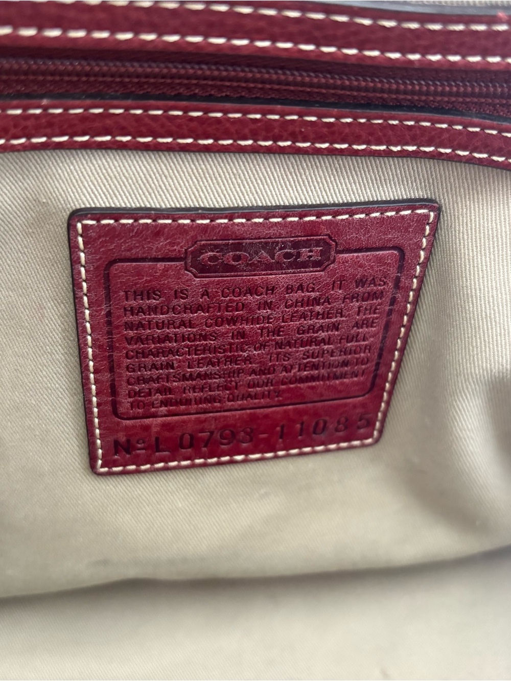 Coach Vintage Miranda Burgundy Satchel with Turn-Lock Front Pocket - Picture 7 of 9